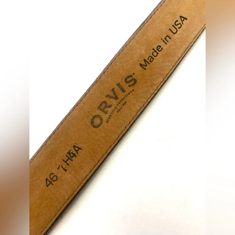 Orvis Men's Brown Suede Leather Trouser Belt